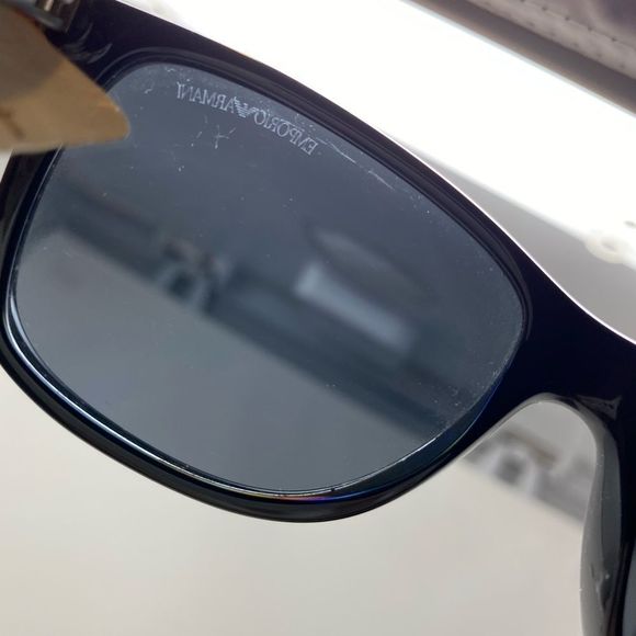 EMPORIO ARMANI POLARIZED SUNGLASSES EA 4023 5017/81 57/17/140 BLACK SILVER GRAY - Picture 8 of 10